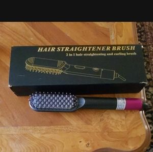 Hair straightener brush